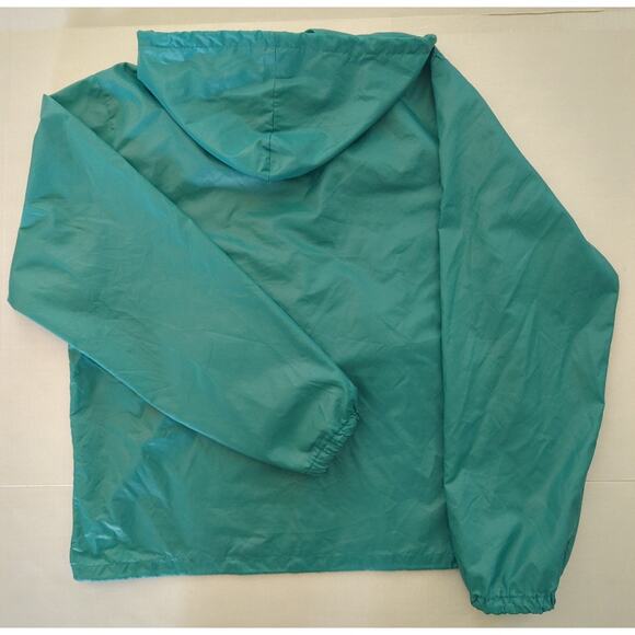 Vintage Izod Lacoste Green Hooded Packable 1/2 Zip Windbreaker Size L Tiny Flaw - Picture 8 of 8